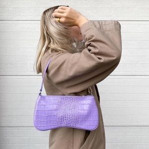 JW Pei Eva Shoulder Bag- Purple Croc